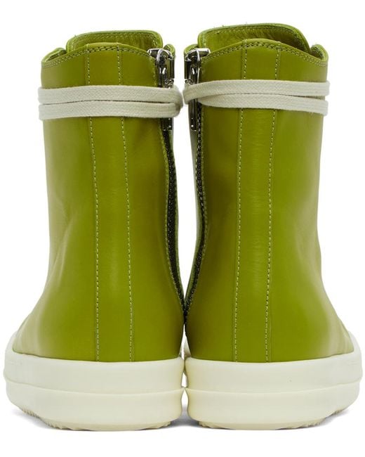 Rick Owens Green High Sneakers for men