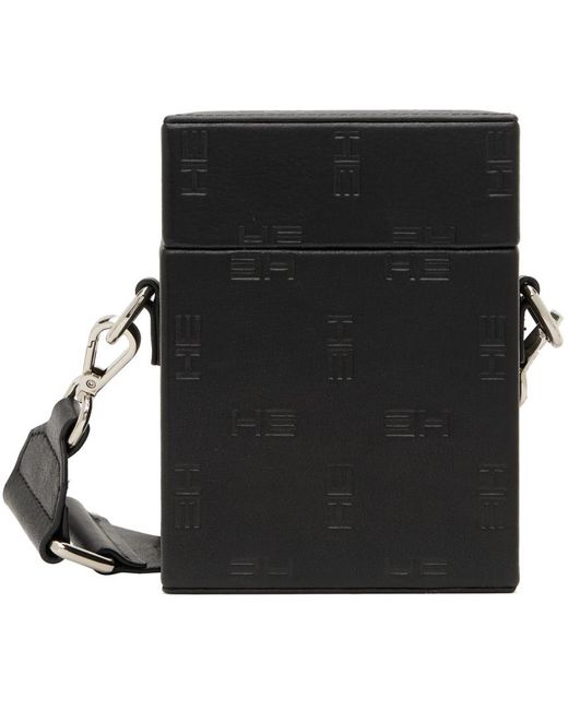 HELIOT EMIL Black Leather Box Bag for men