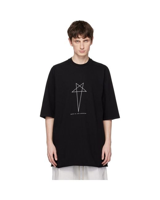 Rick Owens Black Temple Jumbo/T-Shirt for men
