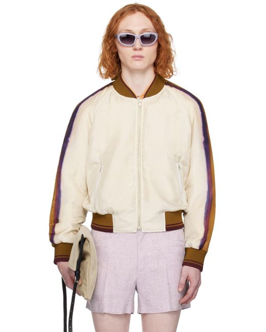 Dries Van Noten Natural Off-white Printed Bomber Jacket for men