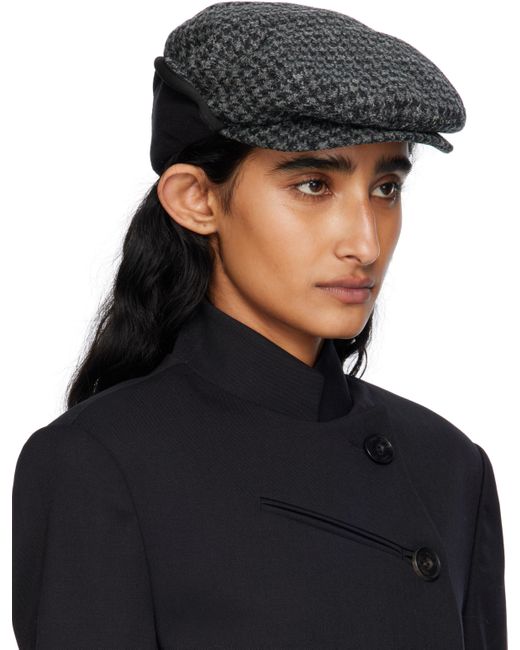 OPEN YY Black Harris Tweed Bicycle Foldable Cap