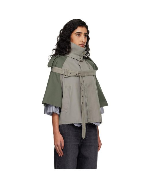 OTTOLINGER Gray Khaki Chopped Trench Jacket