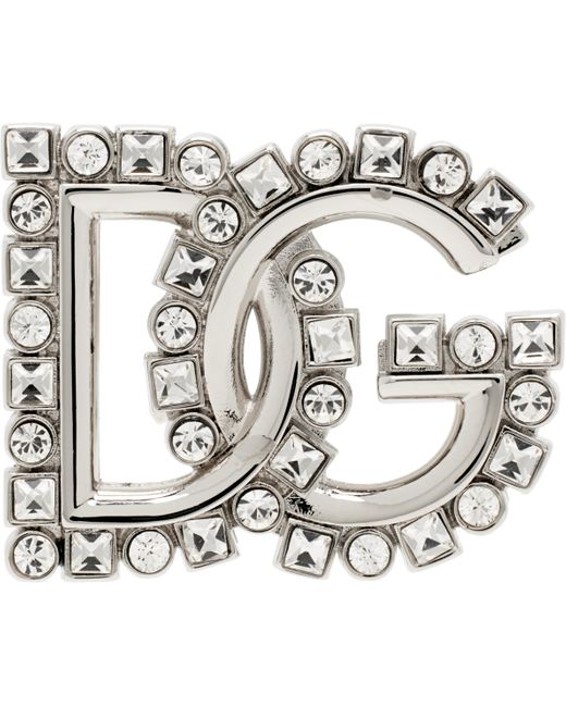 Dolce & Gabbana シルバー 'Dg' Logo ブローチ Metallic