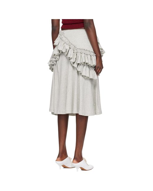 Dries Van Noten Multicolor Ruffled Midi Skirt