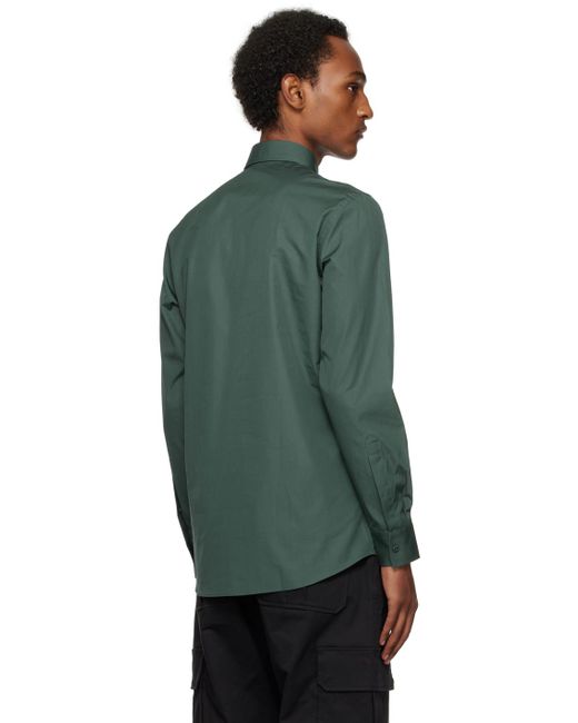 Moschino Green Teddy Patch Shirt for men