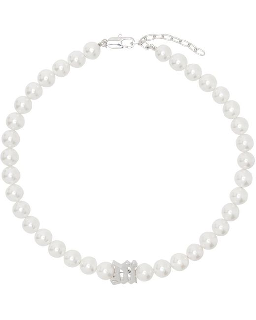 M I S B H V White Tiny Pearl Necklace