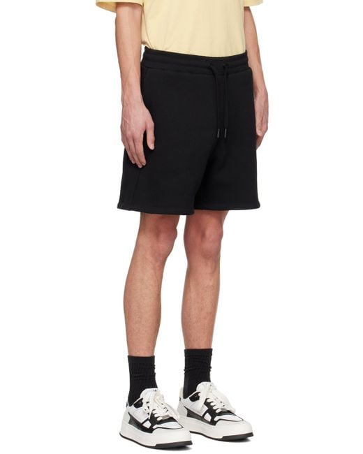 AMI Black Ami De Cœur Shorts for men