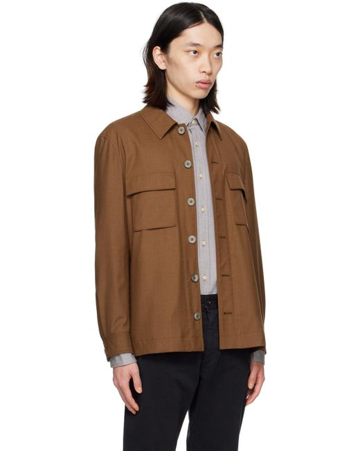 Boss Black Brown Relaxed-fit Jacket for men