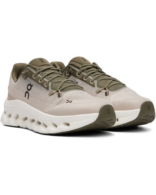 On Shoes Gray Khaki Cloudtilt Sneakers for men