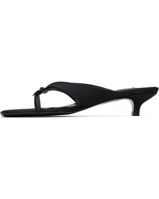 Totême Black Bow Satin Sandals