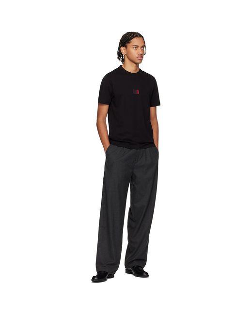 HUGO Black Gradient-Logo Cotton Jersey T-Shirt for men