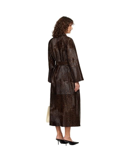 Nour Hammour Black Althea Supple Ponyhair Coat
