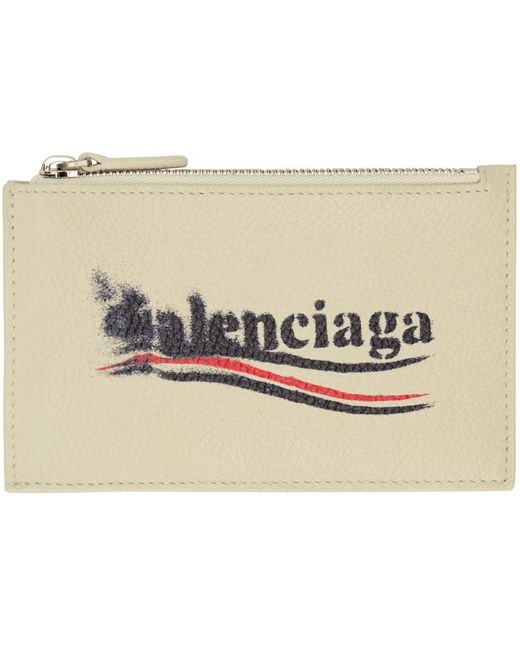 メンズ Balenciaga オフホワイト Cash Large Long コイン&カードケース Black