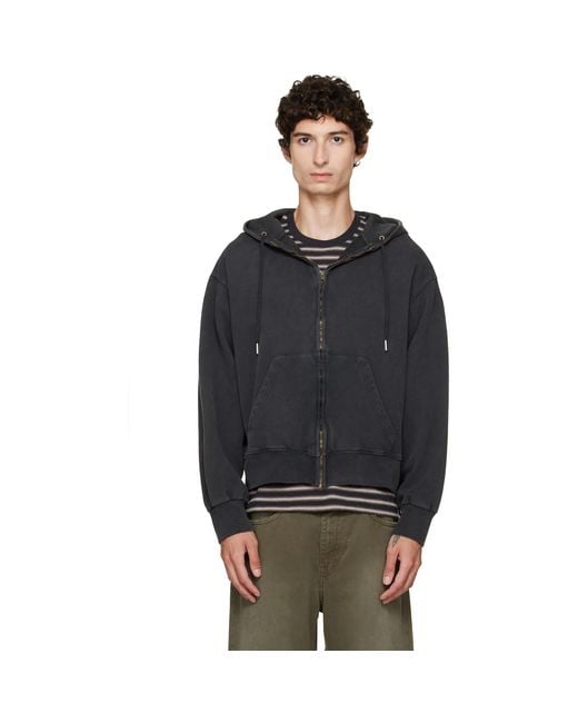 Stockholm Surfboard Club Black Back Logo Zip Hoodie for men