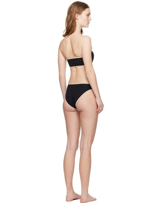 Totême Black Stripe Edge Bikini Top