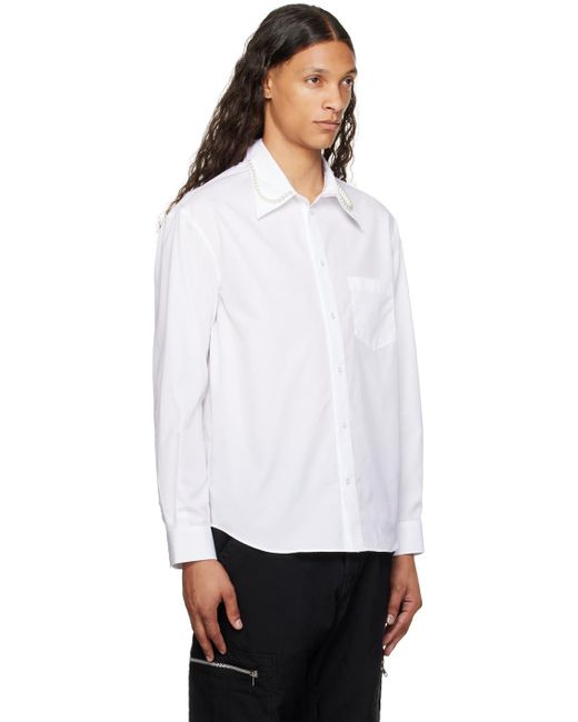 Simone Rocha White Pearl Shirt for men