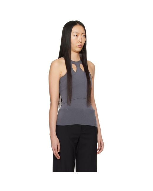 Dion Lee Black Gray Mobius Loop Tank Top