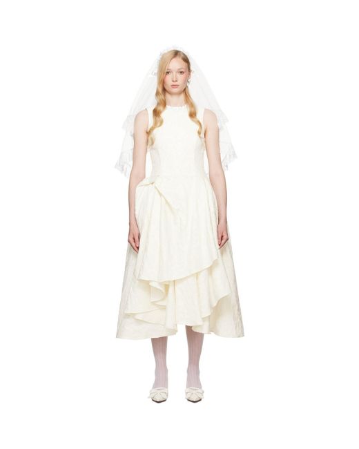 ShuShu/Tong Natural Ssense Exclusive Bridal Capsule Irregular Hem Midi Dress