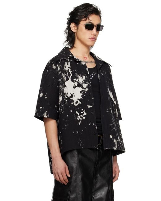 Lu'u Dan Black Boxy Denim Shirt for men