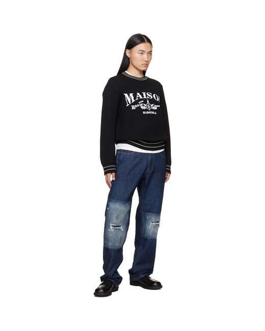 MM6 by Maison Margiela Black Wool Blend Sweater for men