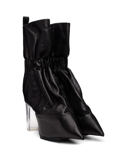 Rick Owens Black Temple Pull-On Cuffed Taquito Boots for men