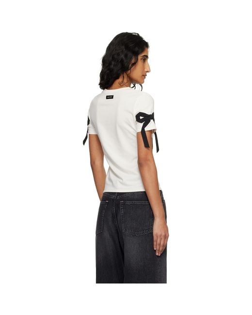 Marc Jacobs Black Off- Bow Shrunken T-Shirt