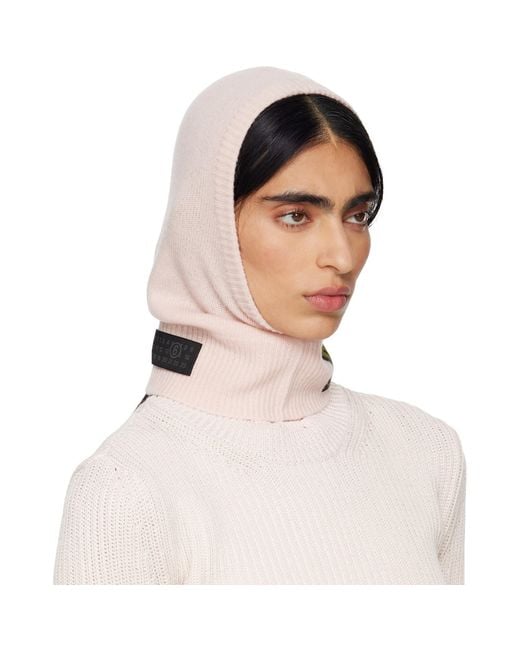 MM6 by Maison Margiela Pink Access Labels Story Gauge 7 Balaclava
