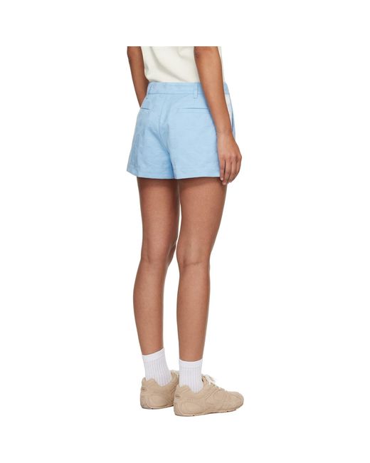 Casablanca Blue Monogram Mini Shorts