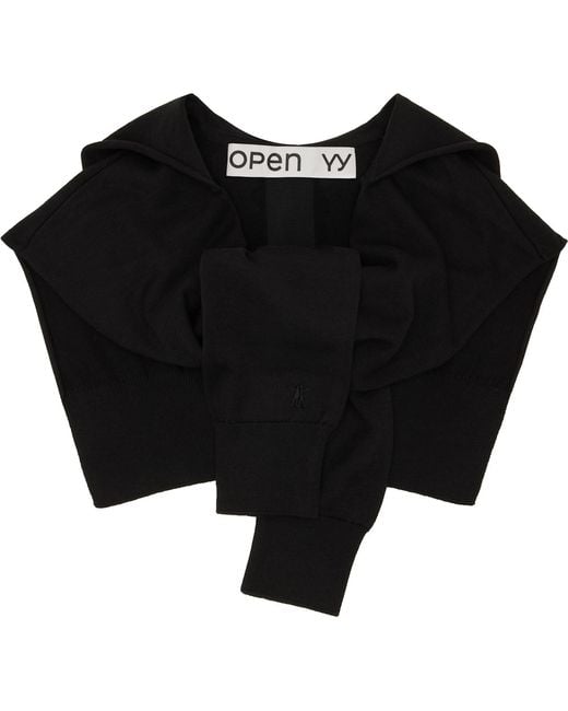 OPEN YY Black Hoodie Sleeve Layer Hood