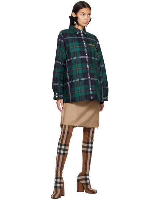 Burberry Multicolor Checked Over-the-knee Boots
