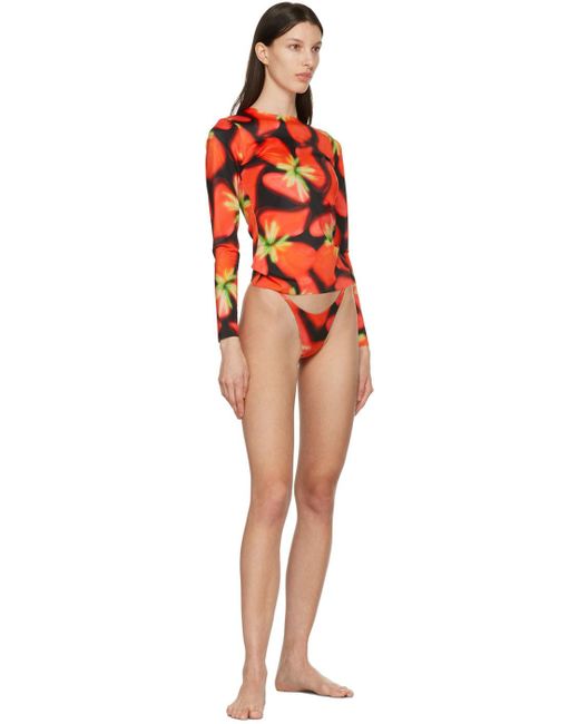 Louisa Ballou Multicolor Black & Red Surfer's Paradise Bikini