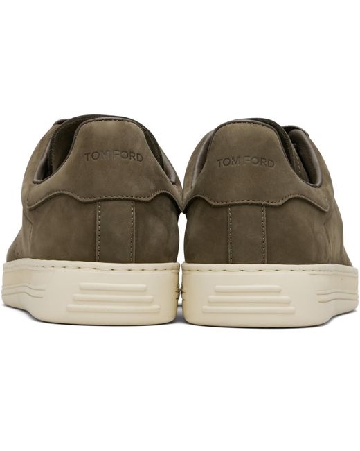 Tom Ford Black Khaki Nubuck Warwick Sneakers for men
