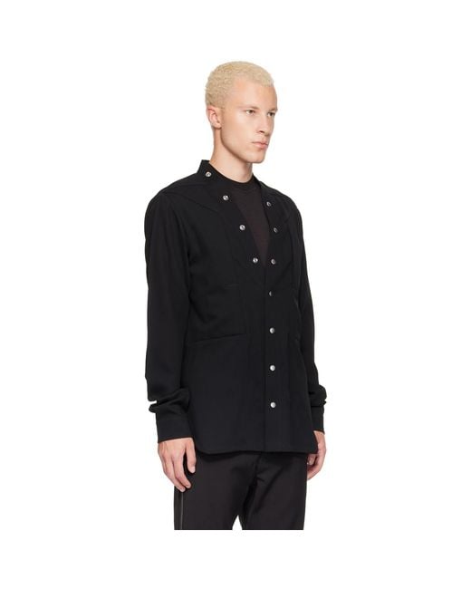Rick Owens Black Tower Larry Fogpocket Shirt for men