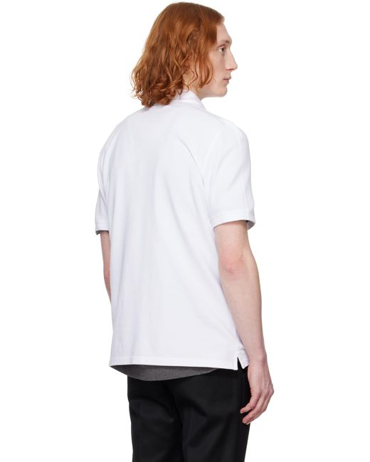 メンズ Maison Kitsuné ホワイト フォックスヘッド パッチ レギュラー ポロシャツ White