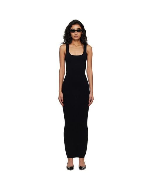 Entire studios Black Square Neck Midi Dress