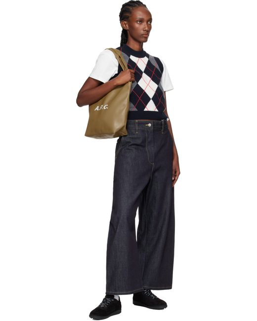 A.P.C. カーキ スモール Ninon トートバッグ Multicolor