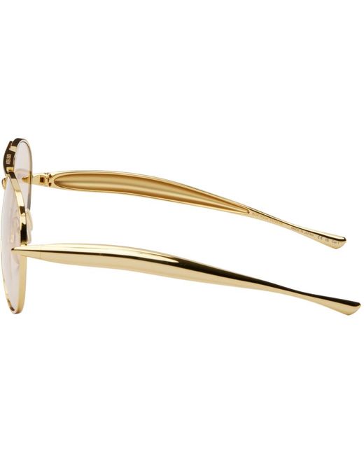 Bottega Veneta Black Gold Sardine Aviator Sunglasses