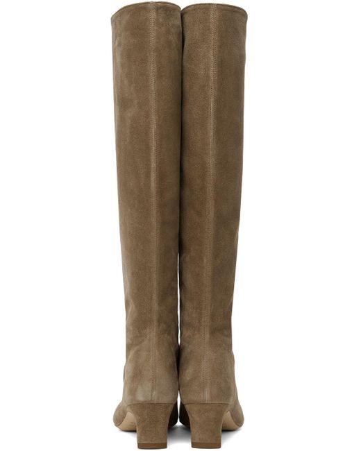 Staud Brown Taupe Wally Suede Tall Boots