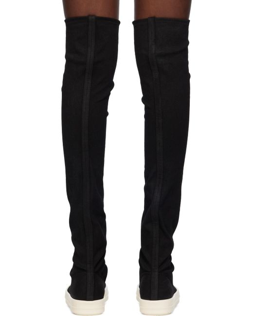 Bottes hauteur genou de style chaussette noires Rick Owens en coloris Black