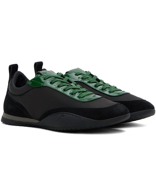 Ferragamo Black Patent Leather Trim Sneakers for men