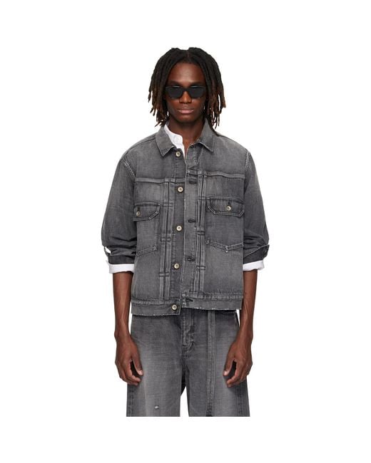 Sacai Black Beyondexx Denim Jacket for men