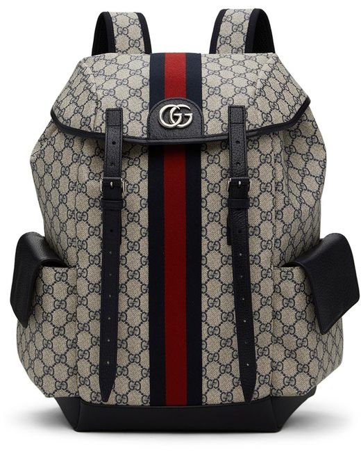 Gucci Canvas Medium Ophidia gg Supreme Backpack in Black for Men | Lyst
