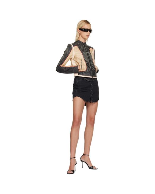 DIESEL Black De-Ard Denim Miniskirt