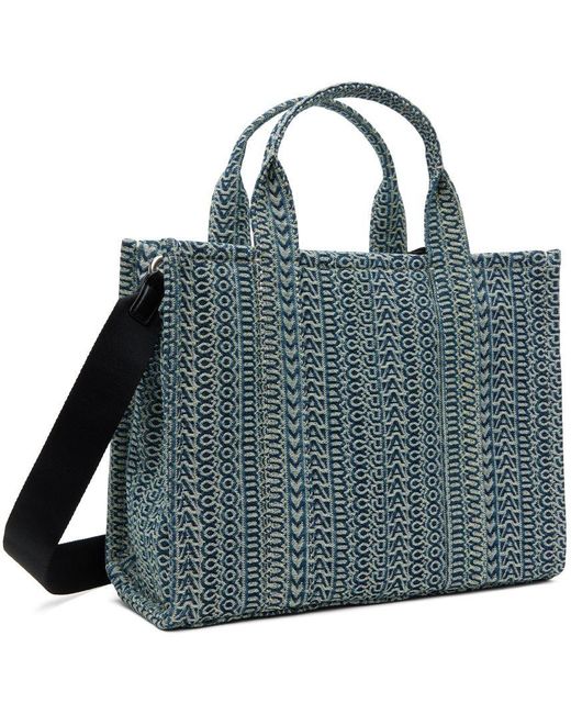 The Medium Monogram Denim Tote Bag in Blue - Marc Jacobs