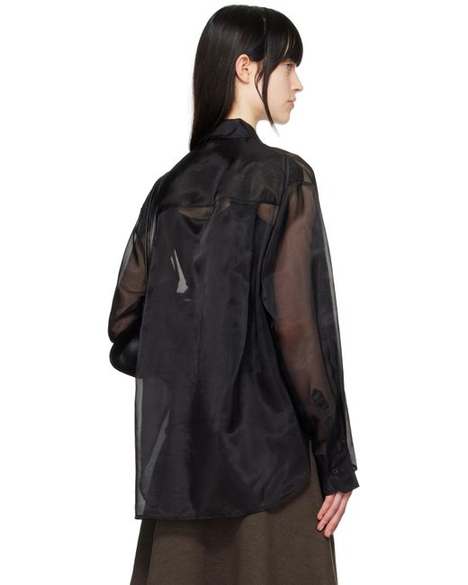 Frankie Shop ブラック Peri シアー シャツ Black
