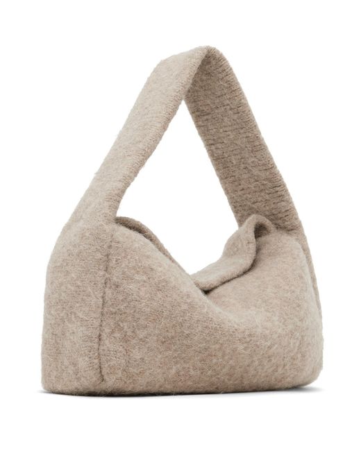 Lauren Manoogian Natural Taupe Knit Baguette Bag