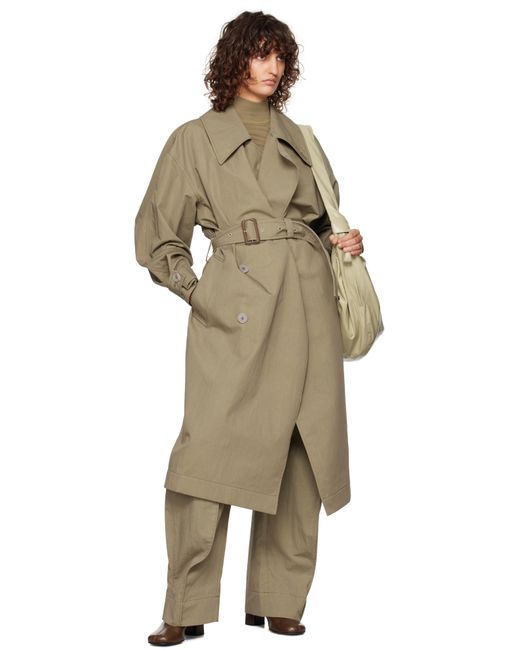Lemaire Natural Khaki Curved Volume Trousers
