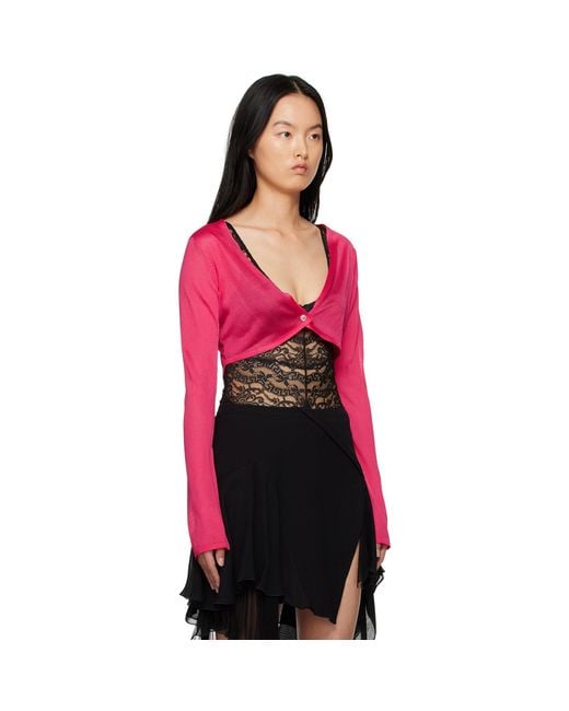 Versace Red Pink Button Cardigan