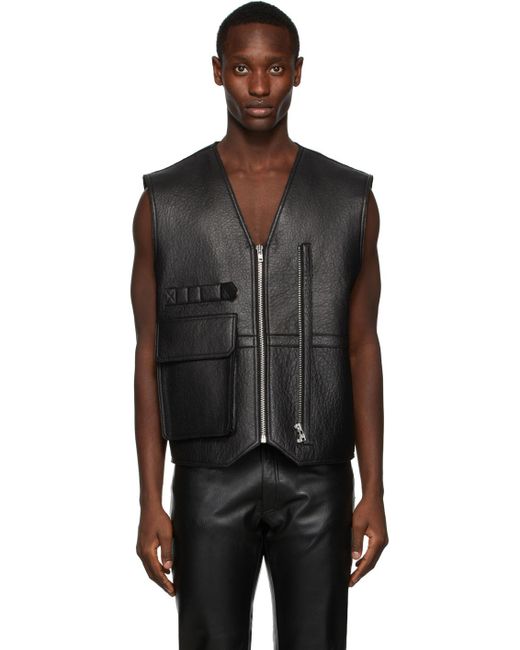 Martin Asbjorn Leather Ssense Exclusive Willy Vest in Black for Men | Lyst
