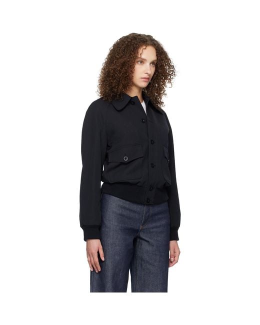 A.P.C. Black Raglan Bomber Jacket